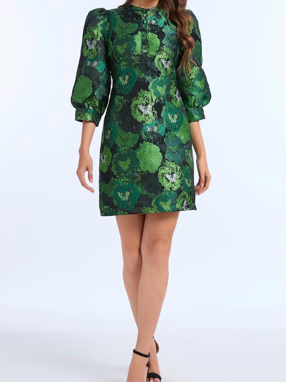 Ladyful Women's Floral Jacquard Shift Dress 2026 Size M